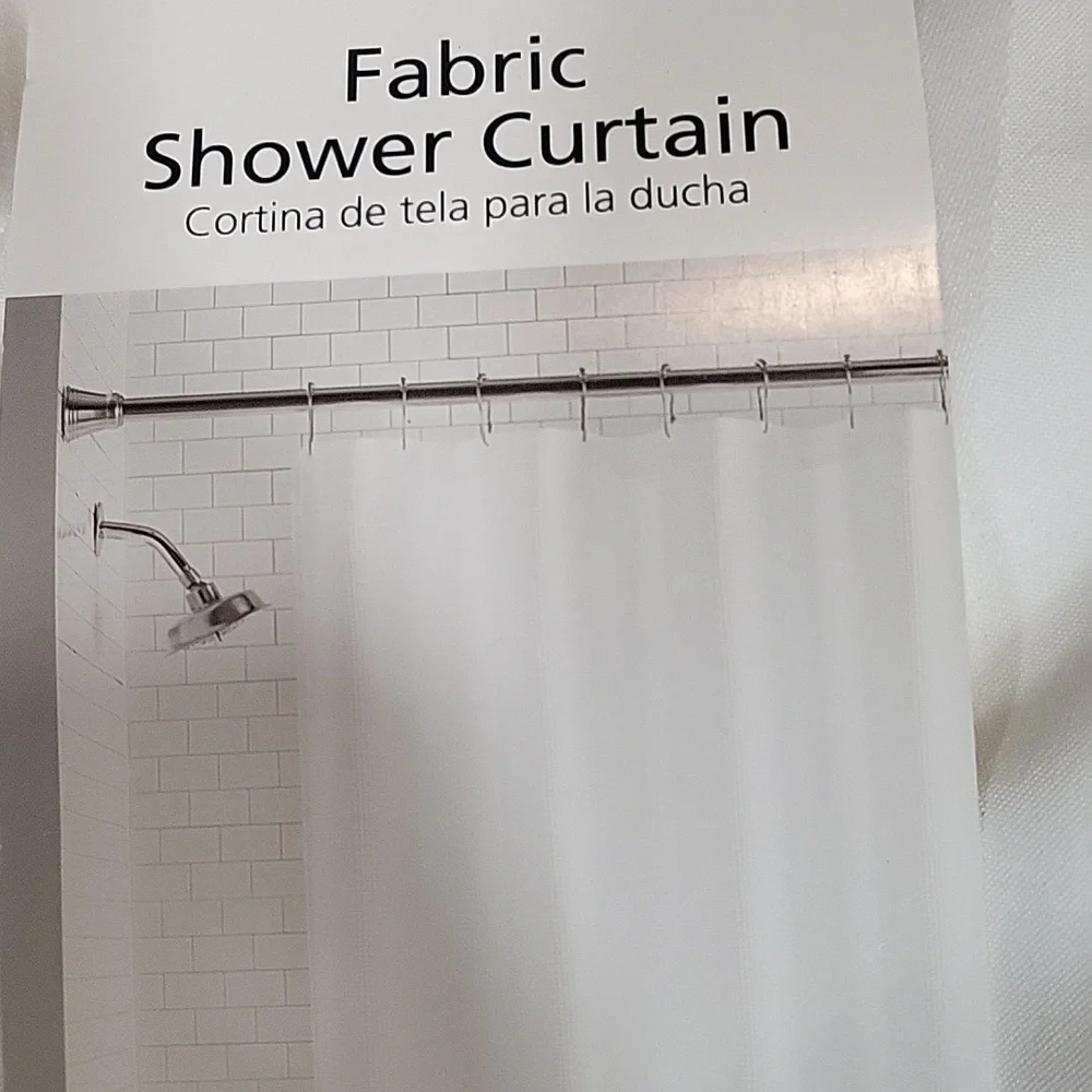 NWT Fabric White Striped Shower Curtain 72"in x 72" - Picture 8 of 8